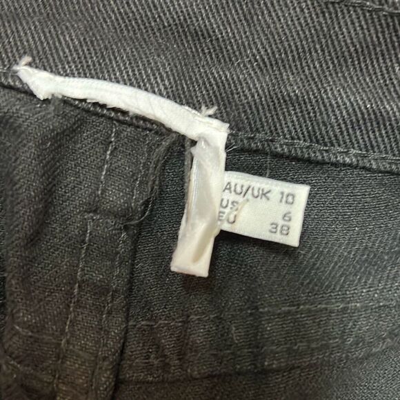 Princess Polly ATTICA KNEE RIP DENIM JEANS BLACK Button Fly Size 6 Nwot - Picture 5 of 9